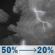 Tonight: A chance of showers and thunderstorms before 8pm, then a chance of showers and thunderstorms between 8pm and 2am. Mostly cloudy, with a low around 74. Heat index values as high as 99. West wind 3 to 9 mph. Chance of precipitation is 50%. New rainfall amounts less than a tenth of an inch possible. Tonight: Chance Showers And Thunderstorms